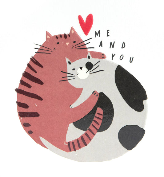 LUV026-Caroline G-Me And You Hugging Cats-Card-
