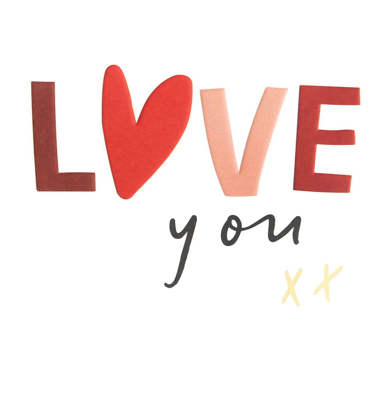 LUV028-Caroline G-Love You Text With Kisses-Card-