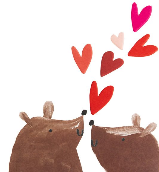 LUV030-Caroline G-Two Bears With Love Hearts-Card-
