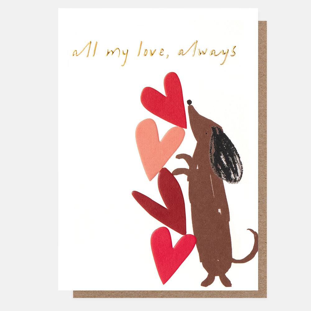 LUV045-Caroline G-All My Love Sausage Dog-Card-