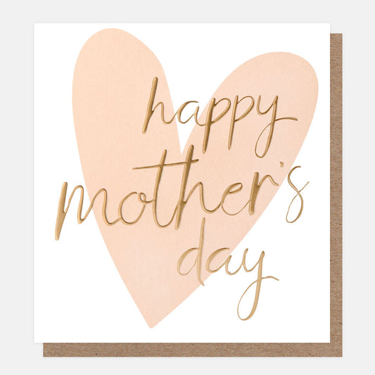 MTH043-Caroline G-Happy Mother'S Day Script On Pink Heart-Card-