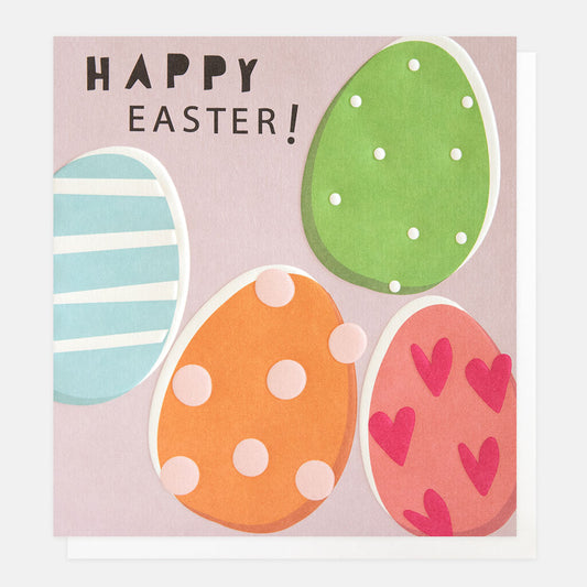 OFS013-Caroline G-Happy Easter Patterned Eggs-Card-Easter