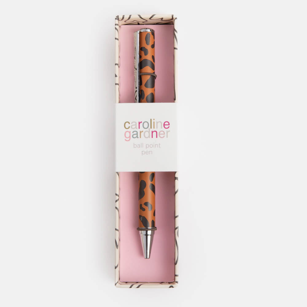 PEN149-Caroline G-Tan Leopard Boxed Pen-Pen-Stationery