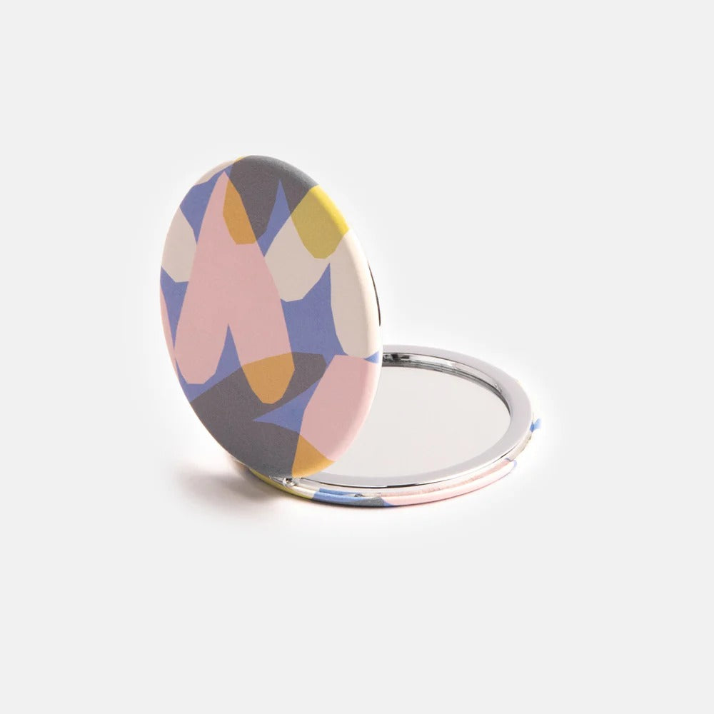 PKM157-Caroline G-Confetti Hearts Round Pocket Mirror-Mirror-Accessories