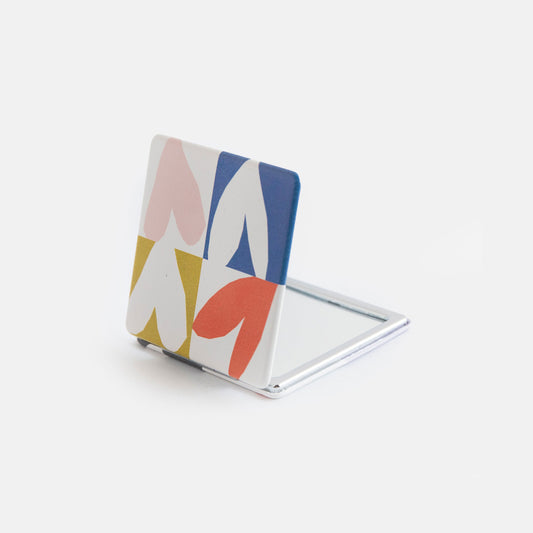 PKM160-Caroline G-Multi Checkmate Hearts Square Pocket Mirror-Mirror-Accessories