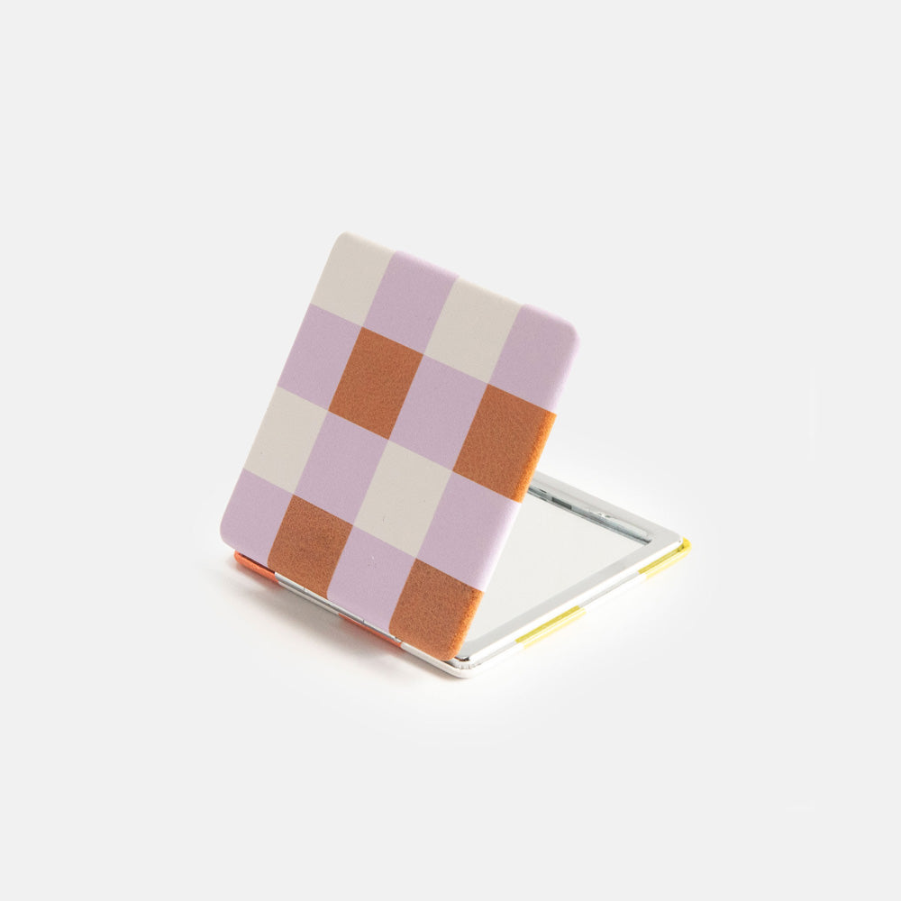 PKM163-Caroline G-Multi Check Square Pocket Mirror-Mirror-Accessories