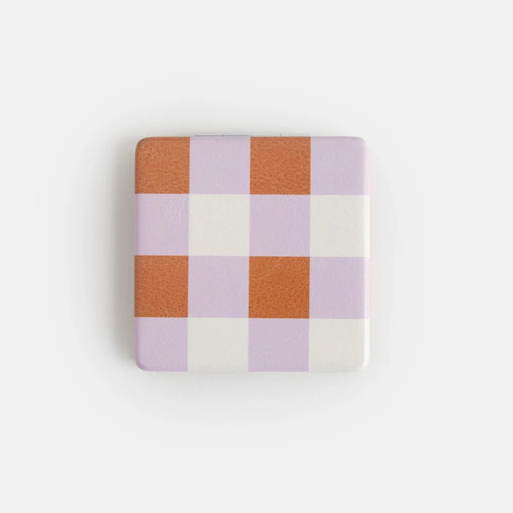 PKM163-Caroline G-Multi Check Square Pocket Mirror-Mirror-Accessories