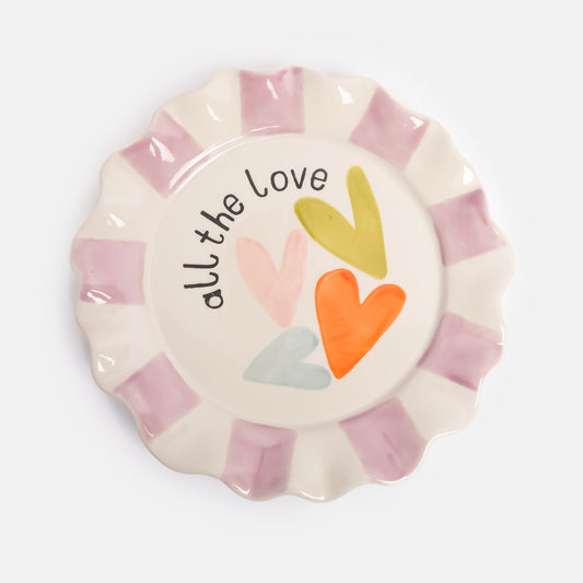 PLT114-Caroline G-All The Love Multi Hearts Plate-Plate-At Home