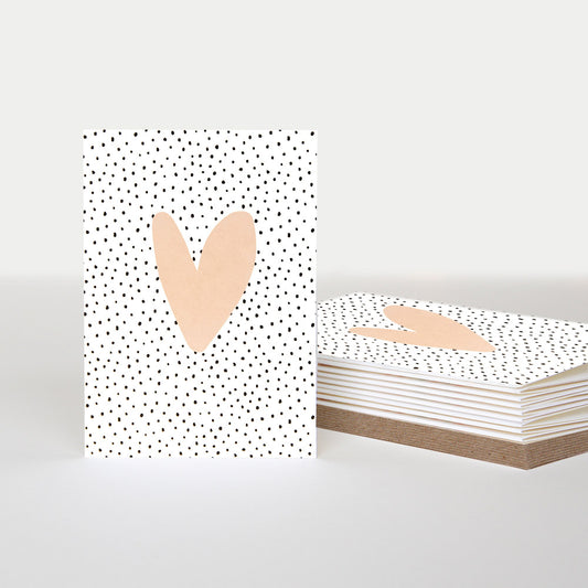 PQE280-Caroline G-Pink Heart On Dotty Background 10 Pck-Boxed Cards-