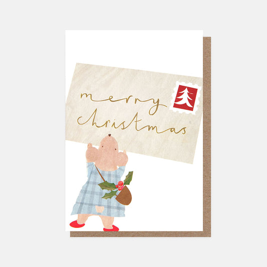PQX213-Caroline G-Mouse With Envelope Merry Christmas -Xmas Card Pack-