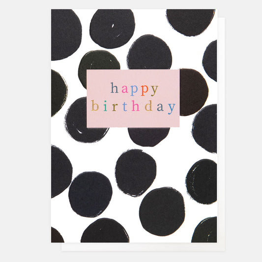 PWK001-Caroline G-Pwk001 - Mono Spot Happy Birthday-Card-Pattern Work