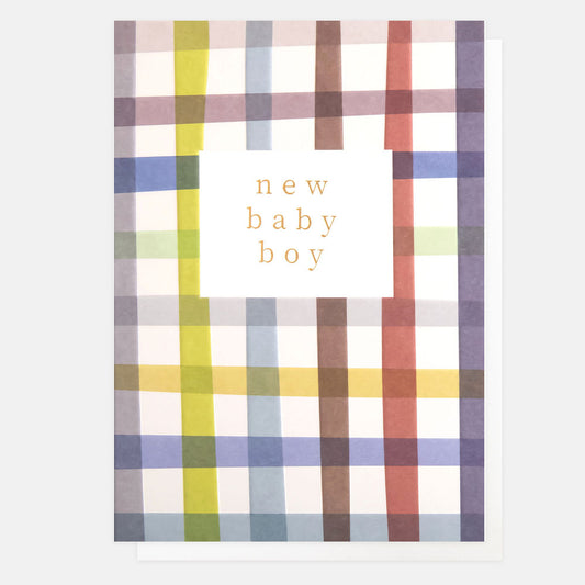 PWK022-Caroline G-New Baby Boy Multi Check-Card-Pattern Work