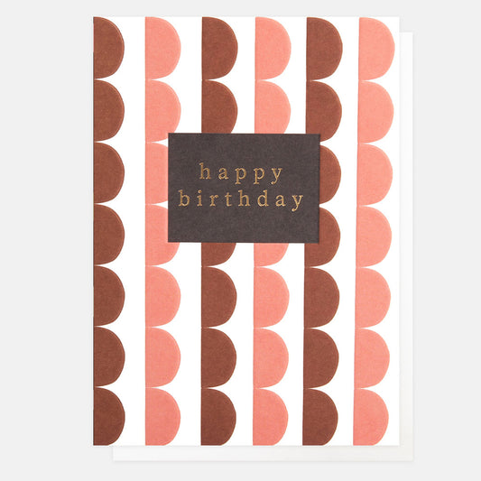 PWK026-Caroline G-Happy Birthday Scalloped Stripe-Card-Pattern Work