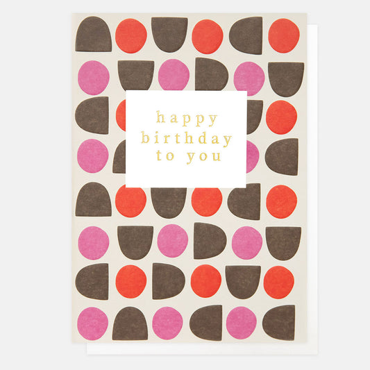 PWK028-Caroline G-Happy Birthday To You Dolly Mix Print-Card-Pattern Work