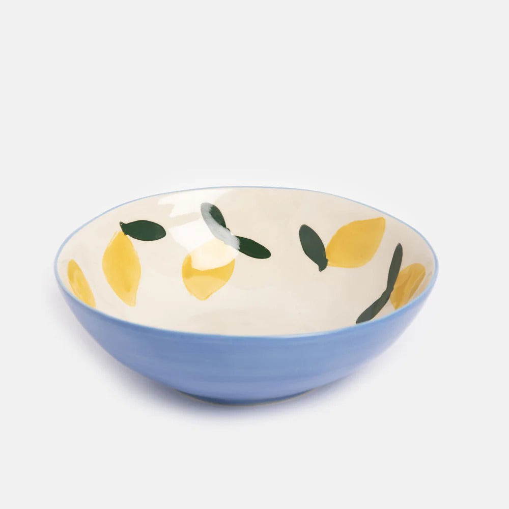 RSB101-Caroline G-Blue Lemons Stoneware Bowl-Bowl-Home