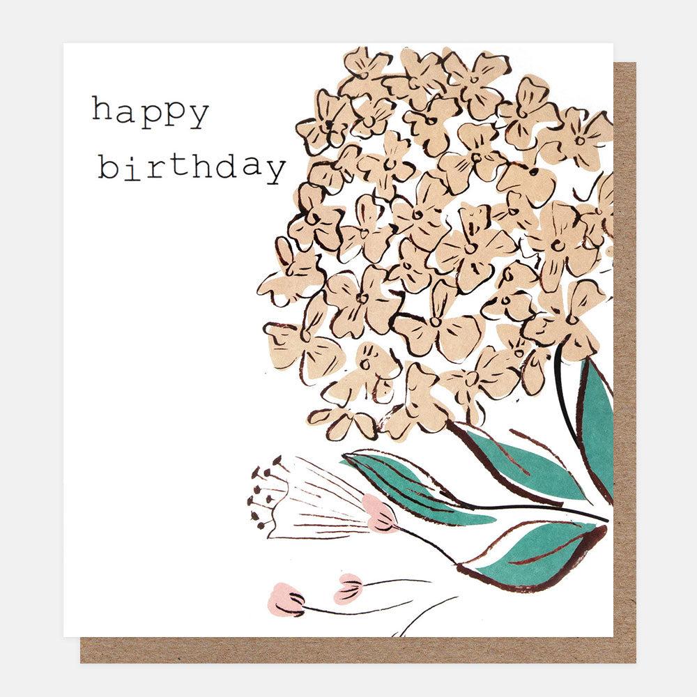 SBL002-Caroline G-Happy Birthday Peach Hydrangea-Card-Scribble Bloom
