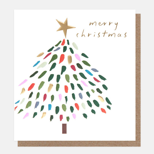 SGX022-Caroline G-Multi Dash Tree With Gold Star Merry Christmas -Xmas Card-