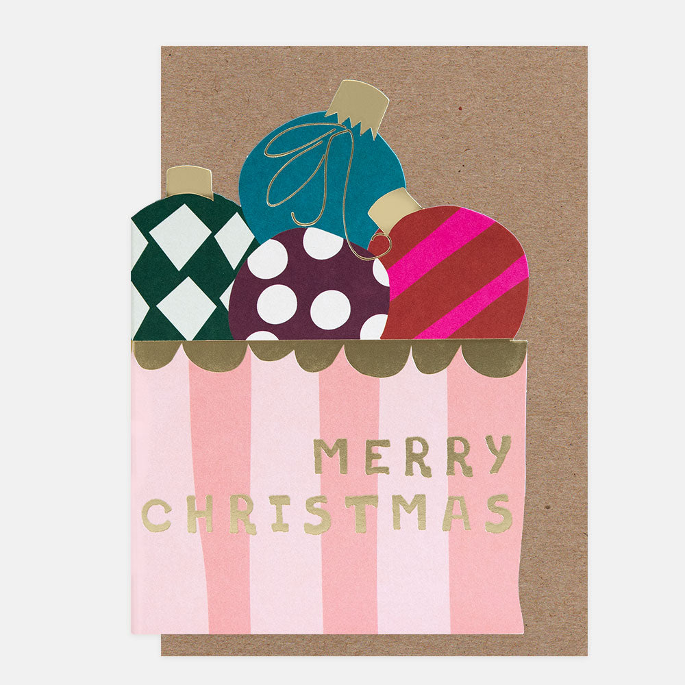 SGX027-Caroline G-Box Of Baubles Merry Christmas -Xmas Card-
