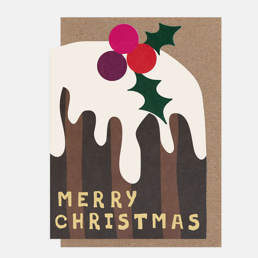 SGX029-Caroline G-Christmas Pudding With Holly Merry Christmas -Xmas Card-