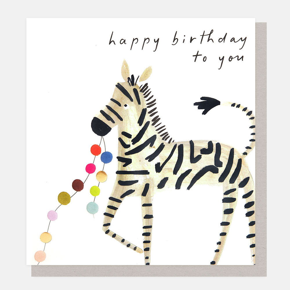 SHW005-Caroline G-Happy Birthday To You Zebra With Multi Garland-Card-Showtime