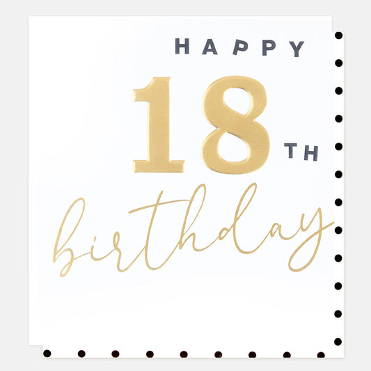 SPN003-Caroline G-Spn003 - Gold Happy 18Th Birthday -Card-Special Numbers