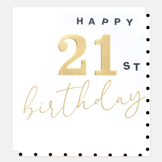 SPN004-Caroline G-Spn004 - Gold Happy 21St Birthday -Card-Special Numbers