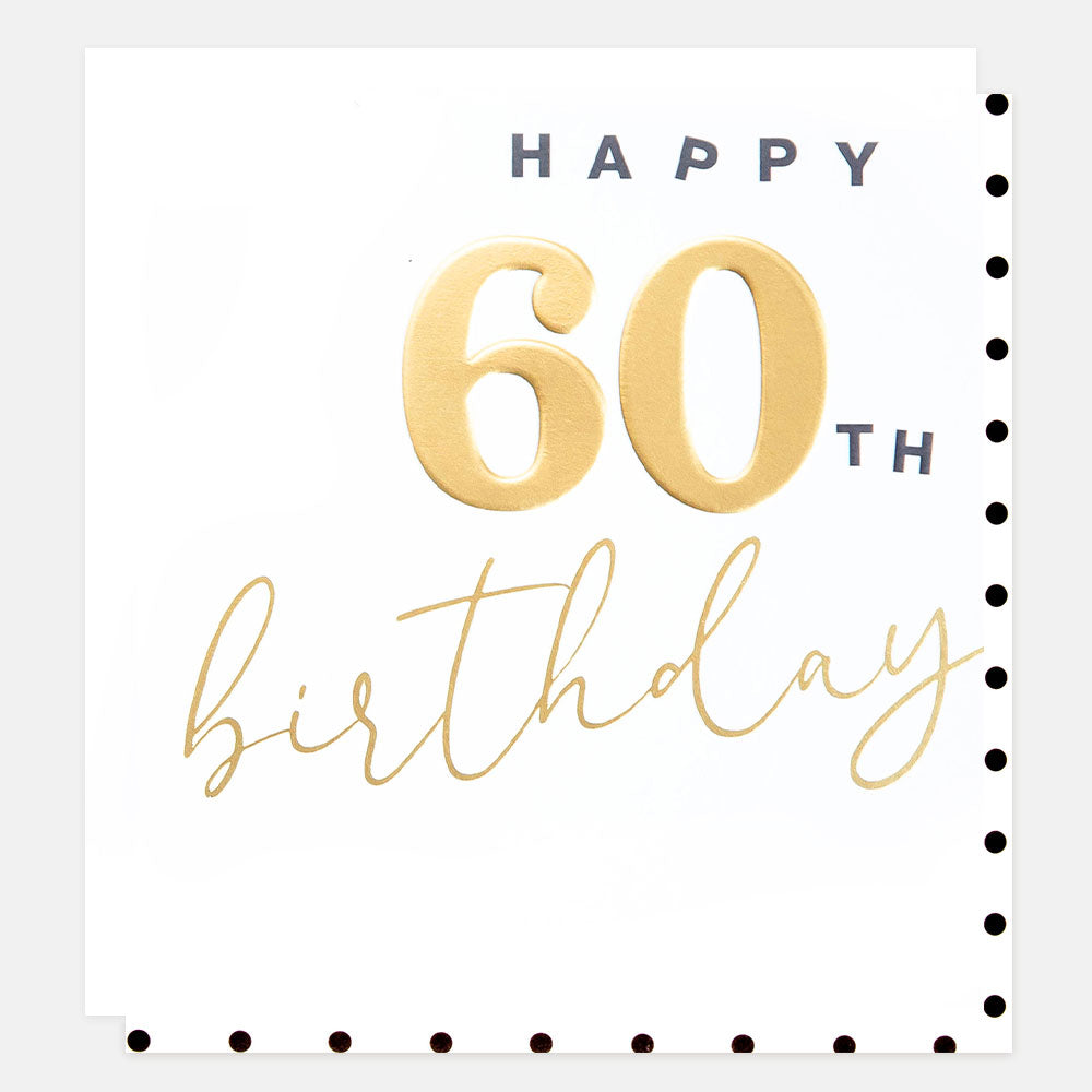 SPN008-Caroline G-Spn008 - Gold Happy 60Th Birthday -Card-Special Numbers