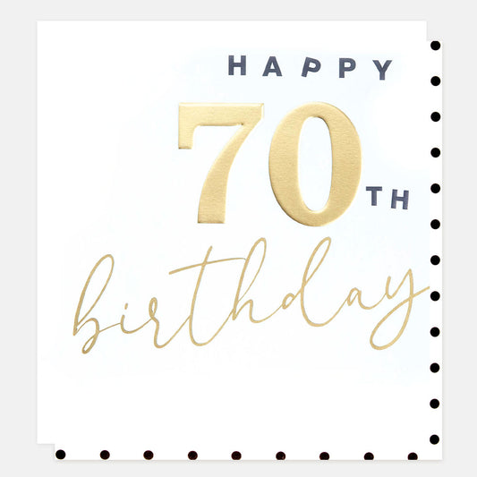 SPN009-Caroline G-Spn009 - Gold Happy 70Th Birthday -Card-Special Numbers