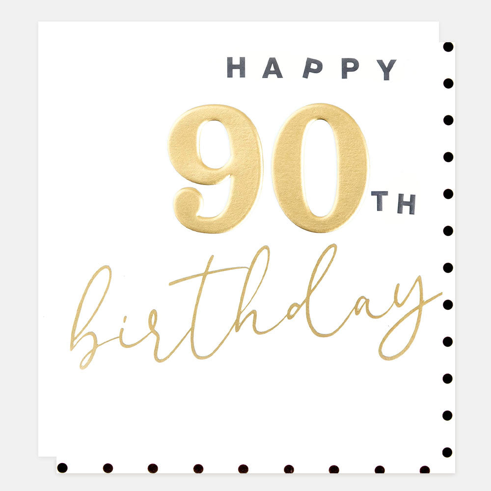 SPN011-Caroline G-Spn011 - Gold Happy 90Th Birthday -Card-Special Numbers