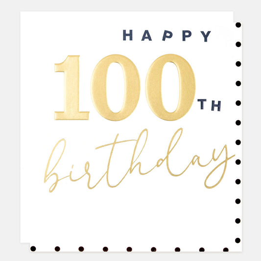 SPN012-Caroline G-Spn012 - Gold Happy 100Th Birthday -Card-Special Numbers