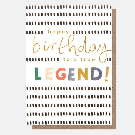 SUN002-Caroline G-Happy Birthday To A True Legend Mono Pattern-Card-Sending Sunshine