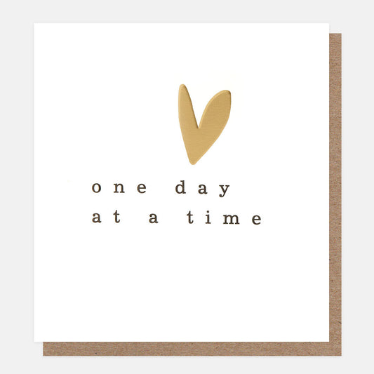 THT008-Caroline G-One Day At A Time Small Gold Heart-Card-Thoughtfulness