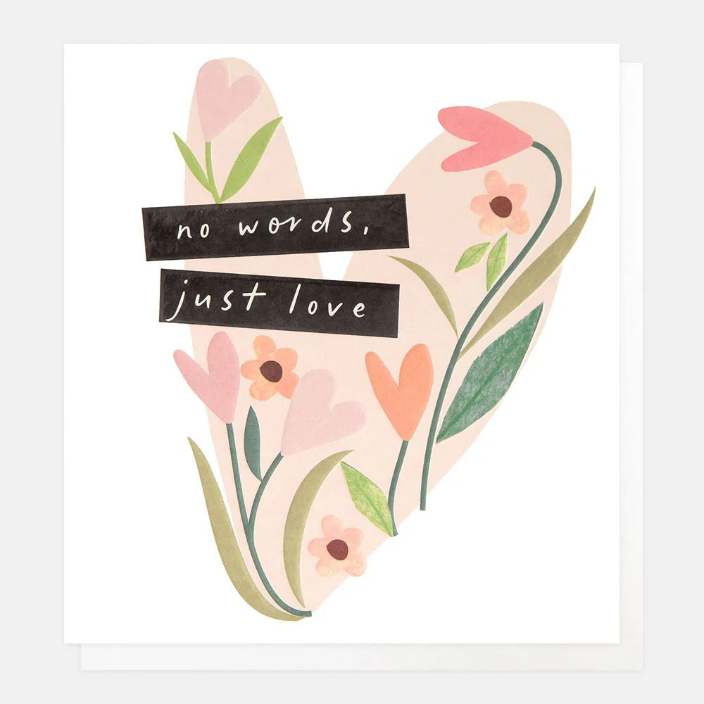 THT009-Caroline G-Pink Flowers Heart-Card-Thoughtfulness