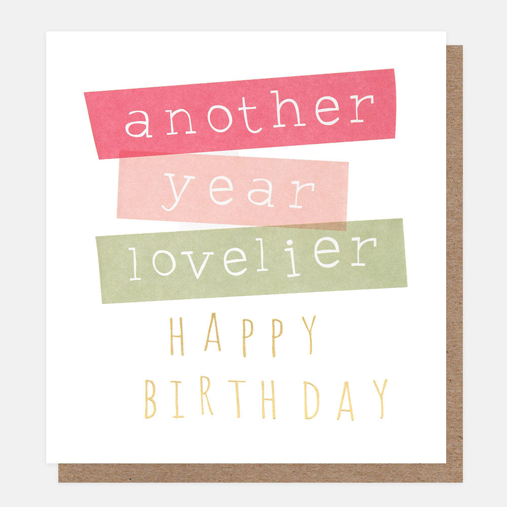 TIC011-Caroline G-Another Year Lovelier Happy Birthday Ticker-Tape-Card-Ticker
