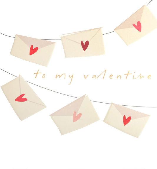 VAL021-Caroline G-To My Valentine Envelopes On String-Card-
