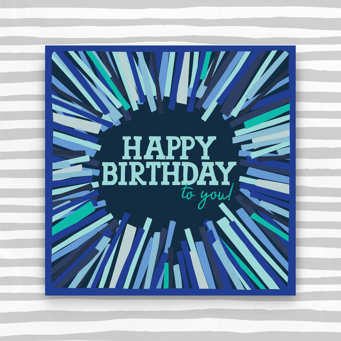 CK016-Molly Mae-Happy Birthday To You Card - Blue-Card-Clockwise Blue Skies