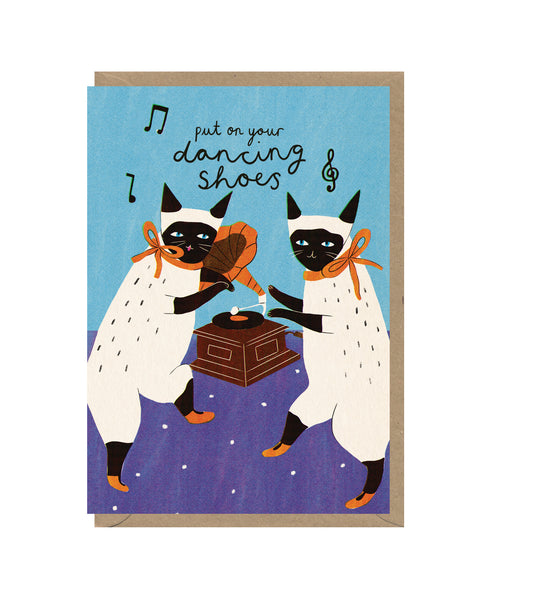 AMY024-Earlybird-Dancing Shoe Cats-Card-Amy