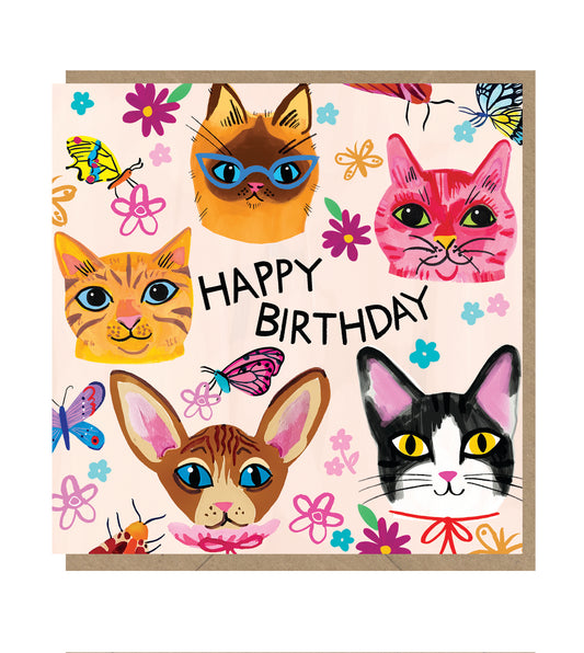 BUD017-Earlybird-Birthday Cats-Card-Buddy And Betty