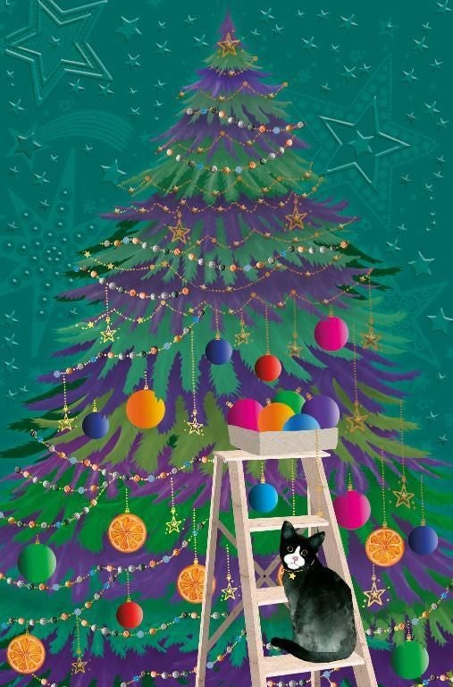 9604700008-The Editor Groupe-Christmas Ladder-Xmas Card-Merveilleuse