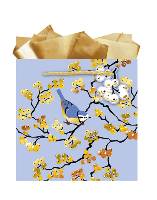 9605770002-The Editor Groupe-Mesange-Small Square Bag 180Mm X 180Mm-Xmas Gift Bag-