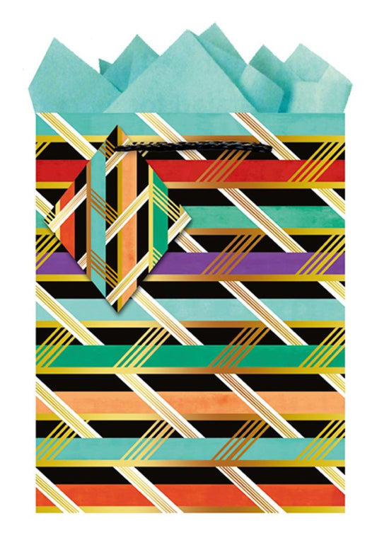 9605770007-The Editor Groupe-Stripes-Medium Bag 180Mm X 230Mm-Xmas Gift Bag-