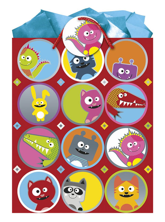 9605770766-The Editor Groupe-Animonstres-Large Bag 260Mm X 320Mm-Xmas Gift Bag-