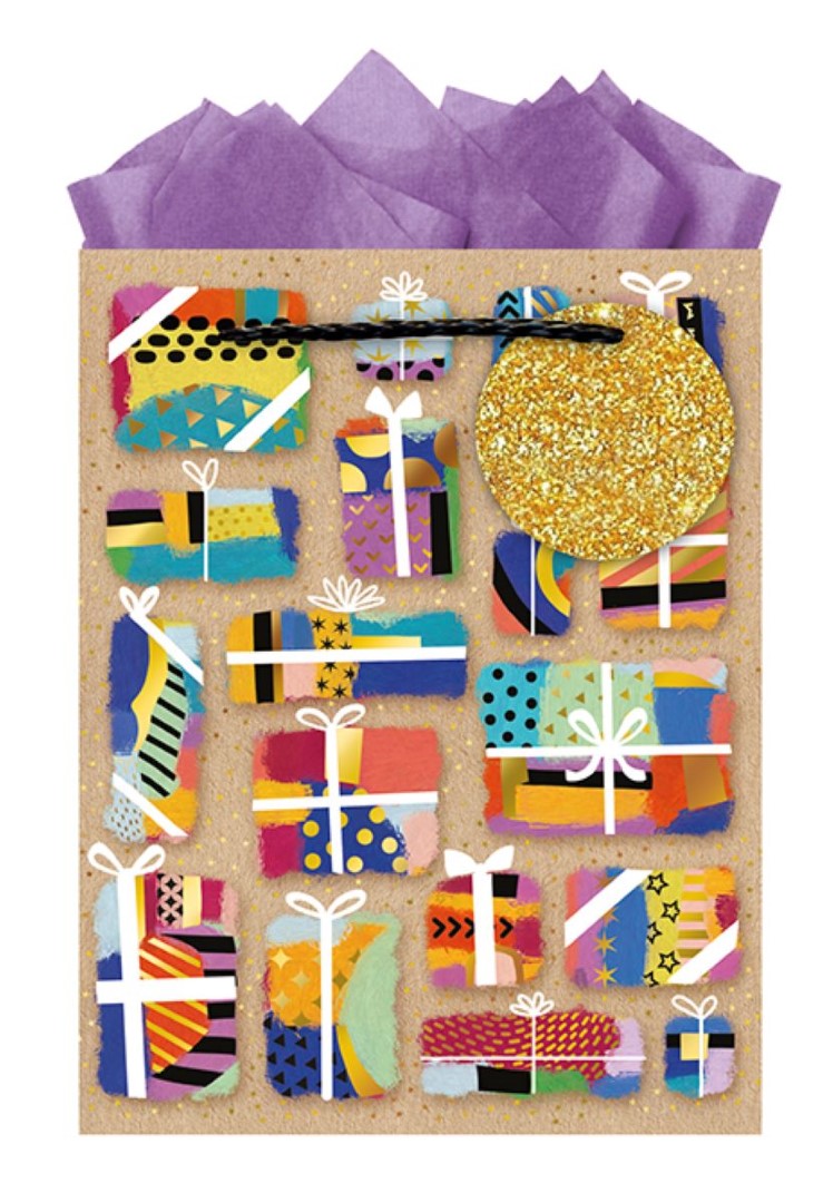 9605771254-The Editor Groupe-Cado Kraft-Medium Bag 180Mm X 230Mm-Xmas Gift Bag-