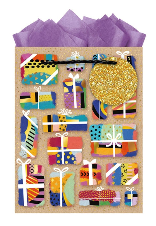 9605771254-The Editor Groupe-Cado Kraft-Medium Bag 180Mm X 230Mm-Xmas Gift Bag-