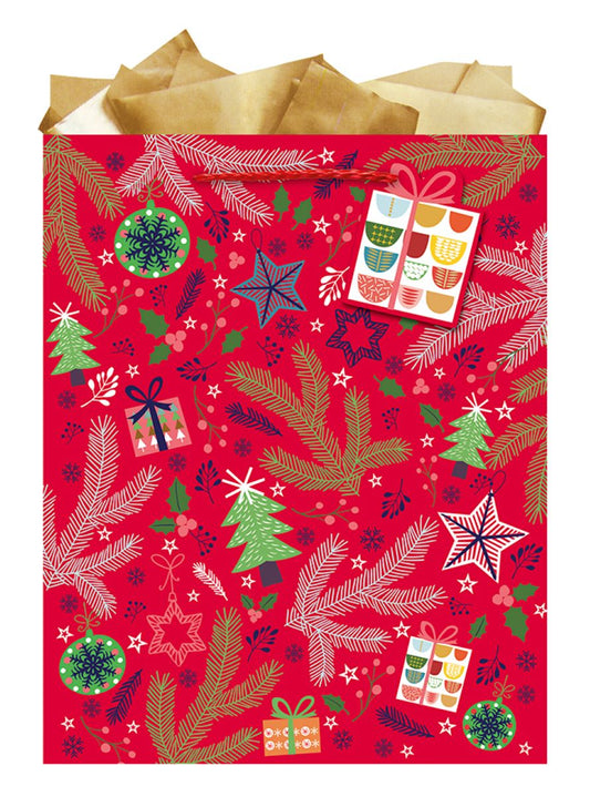 9613870025-The Editor Groupe-Final Red-Large Bag 260Mm X 320Mm-Xmas Gift Bag-