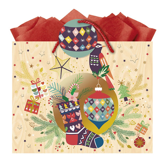 9613870644-The Editor Groupe-Papillottehz-Horizontal Medium Bag 250Mm X 200Mm-Xmas Gift Bag-