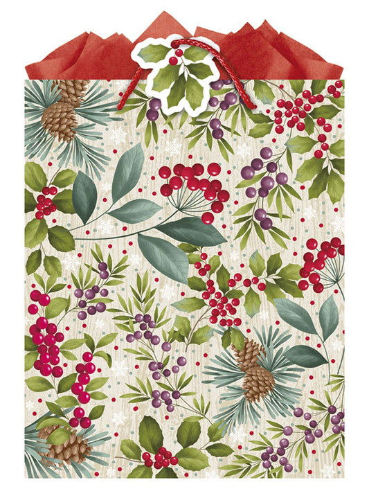 9613870676-The Editor Groupe-Floral Wish-Large Bag 260Mm X 320Mm-Xmas Gift Bag-