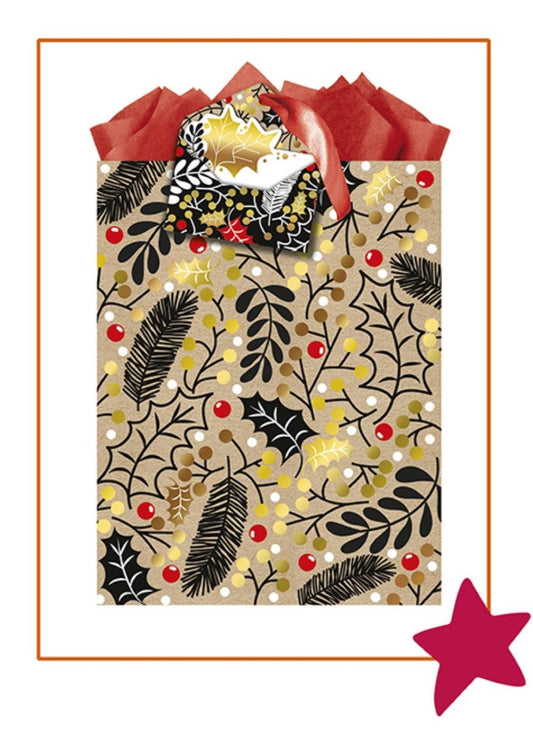 9613870717-The Editor Groupe-Winter Print-Medium Bag 180Mm X 230Mm-Xmas Gift Bag-