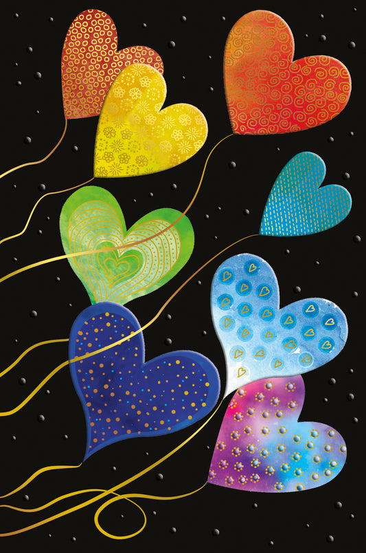 9956600038-Editor Groupe-Heart Balloons-Card-Cest Chic Carnet Dorure