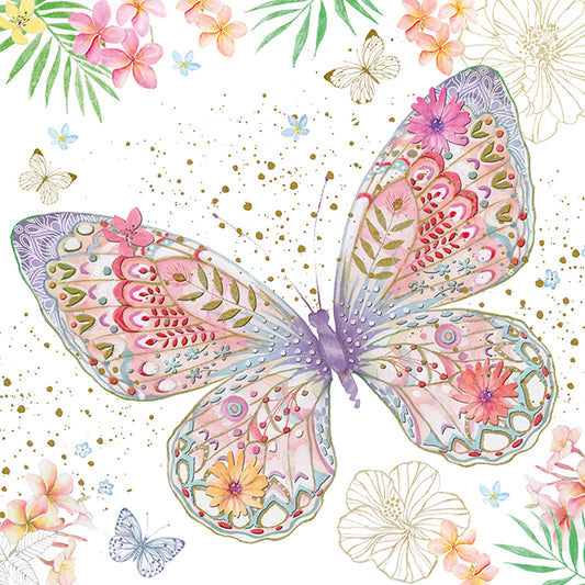 9958400053-Editor Groupe-Floral Butterfly-Card-Aerial Carnet